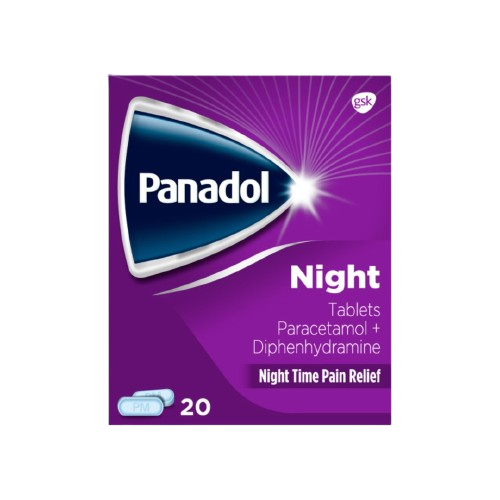 Panadol Paracetamol Diphenhydramine Tablets 500mg/ 25mg NightPain 20s